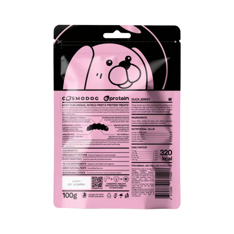 Dog Treats With Duck Jerky, 100g, E-Protein, Hypoallergenic