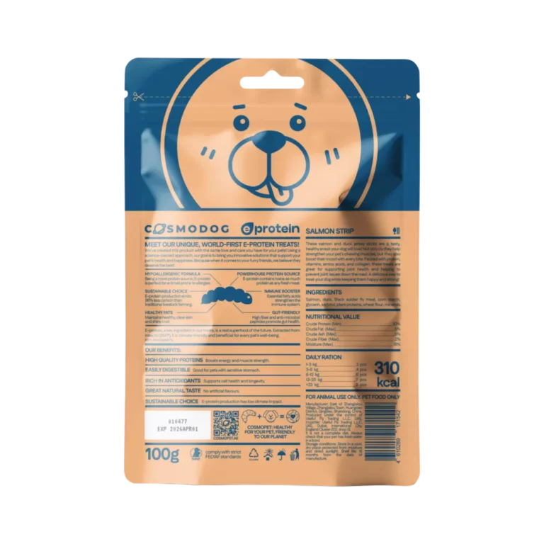 Dog Treats With Salmon Strip, 100g, E-Protein, Hypoallergenic