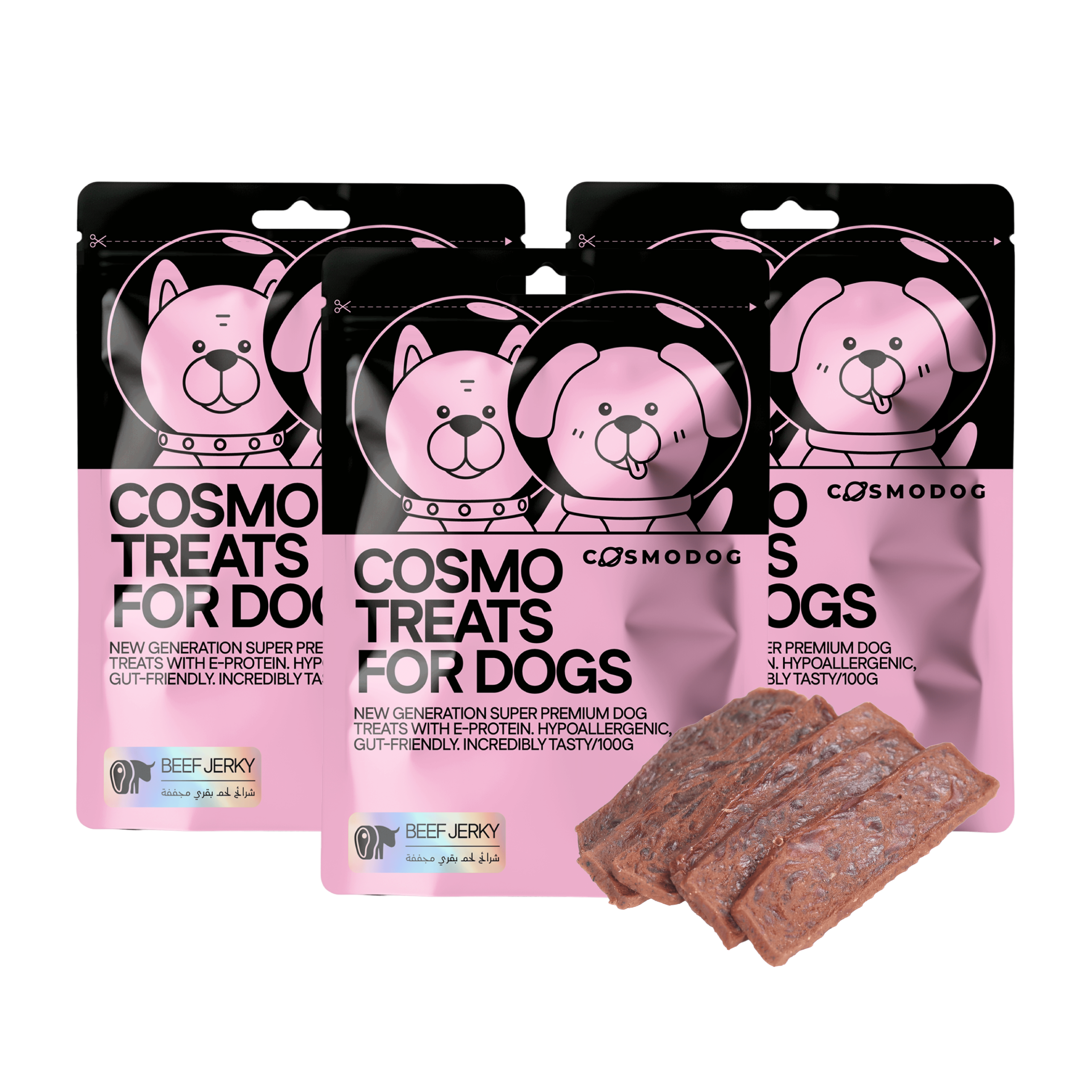 Dog Treats With Beef Jerky, 100g, E-Protein, Hypoallergenic