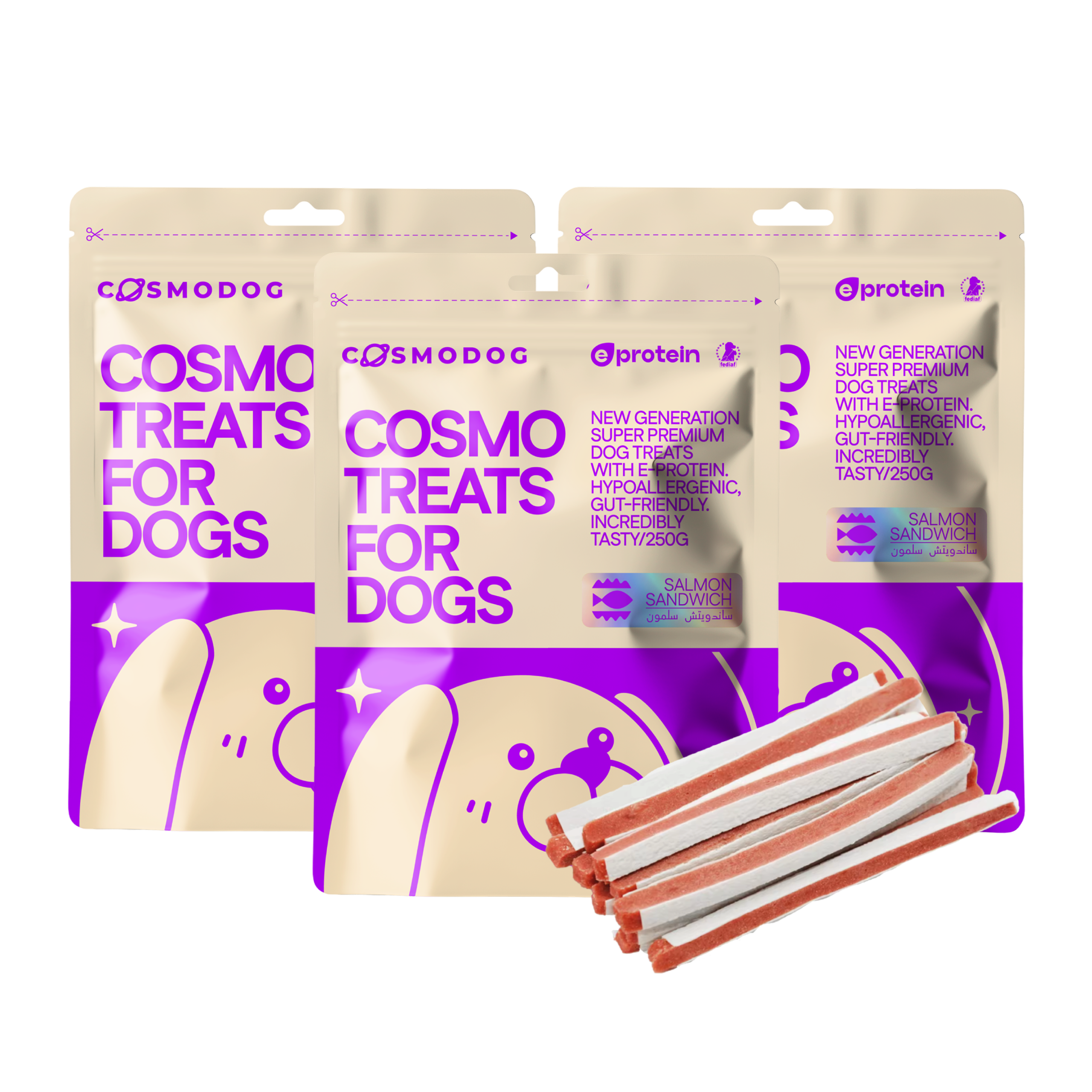 Dog Treats With Salmon Sandwich, 250g, E-Protein, Hypoallergenic