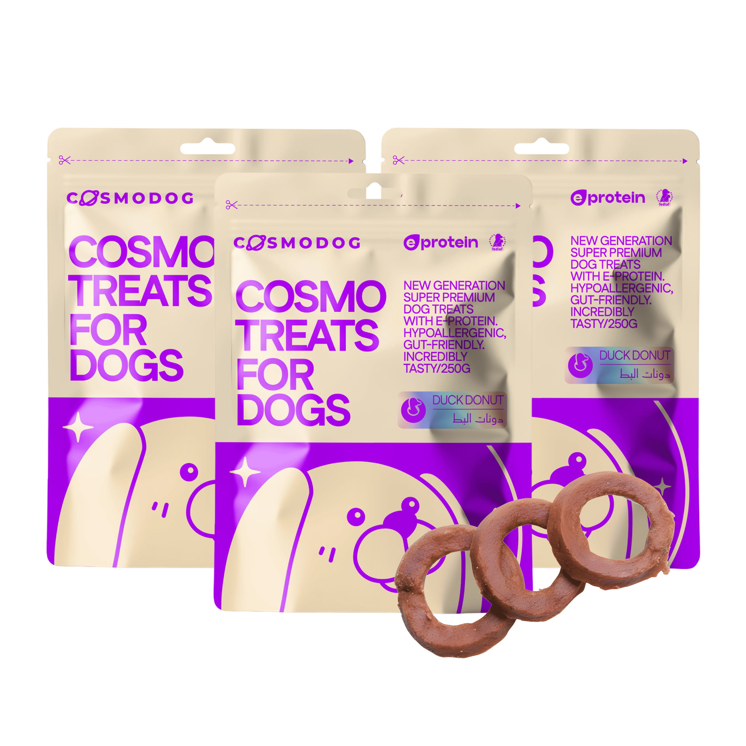 Dog Treats With Duck Donut, 250g, E-Protein, Hypoallergenic