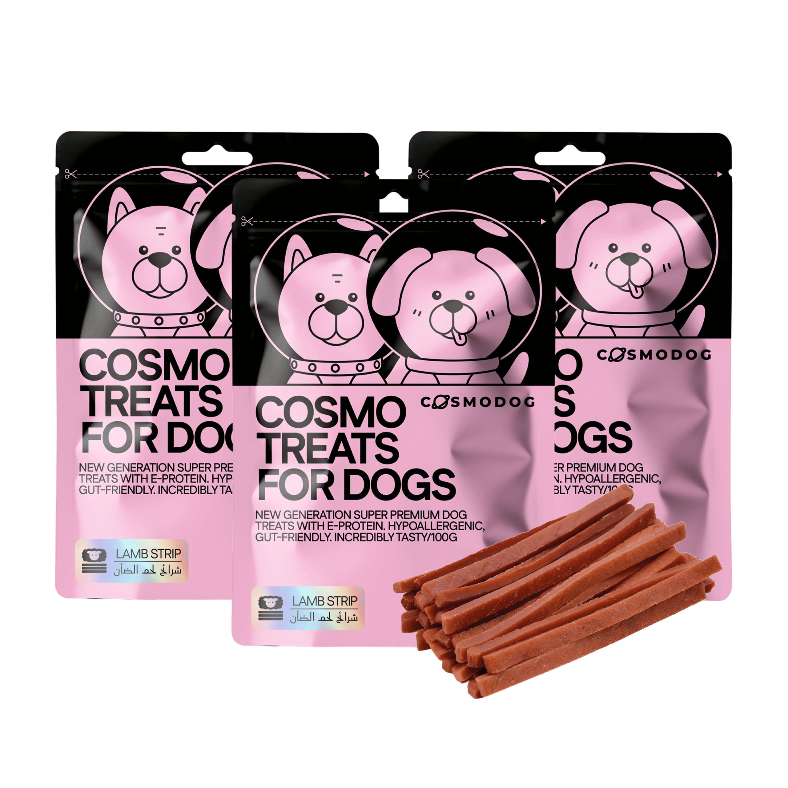Dog Treats With Lamb Strip, 100g, E-Protein, Hypoallergenic
