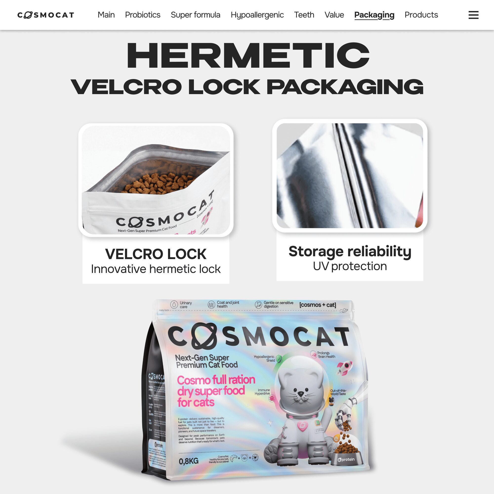 Cosmocat Dry Food Duck Probiotics Sterilised 0.8 KG