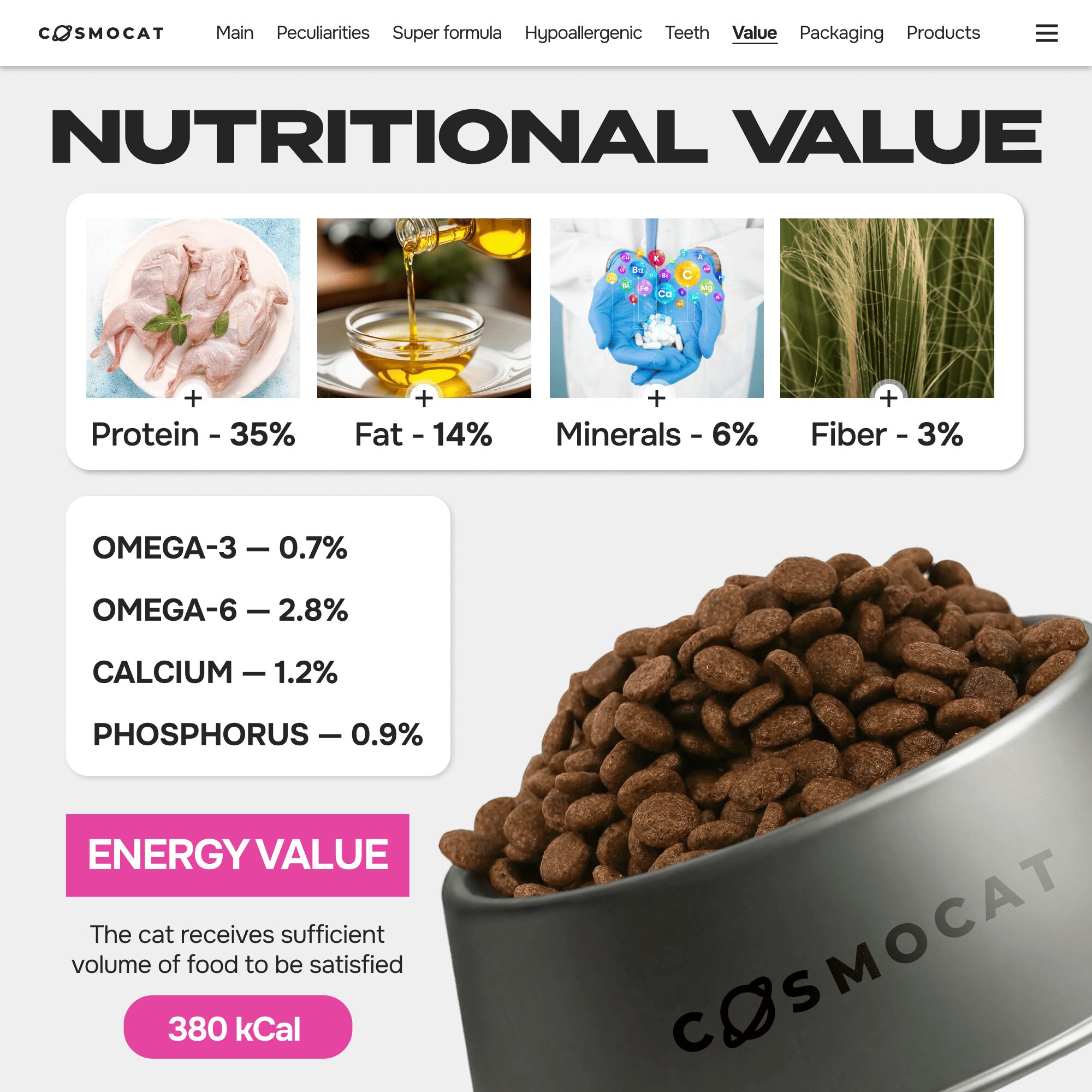 Cosmocat Dry Food Duck Regular Adult 0.8 KG