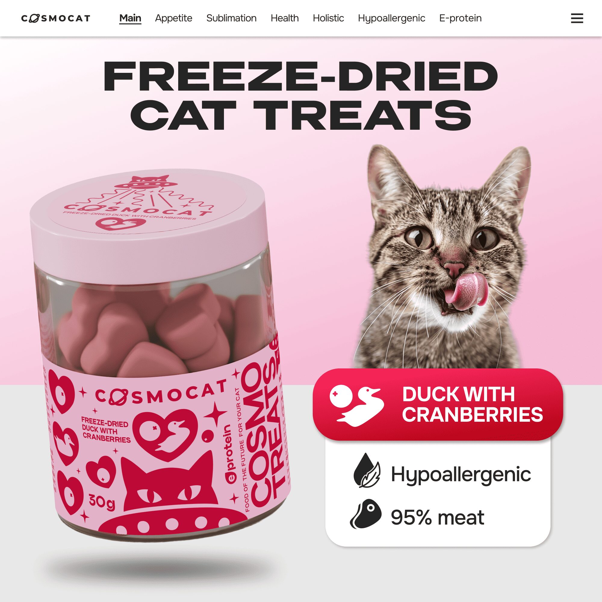 Cosmocat Freeze Dried Treats Duck with Cranberries 30 g