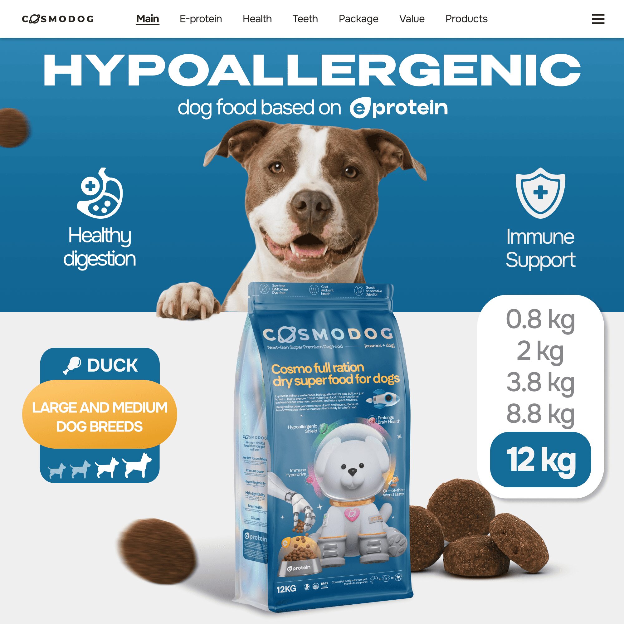 Cosmodog Dry Food Duck Regular Medium & Large breed 12 KG