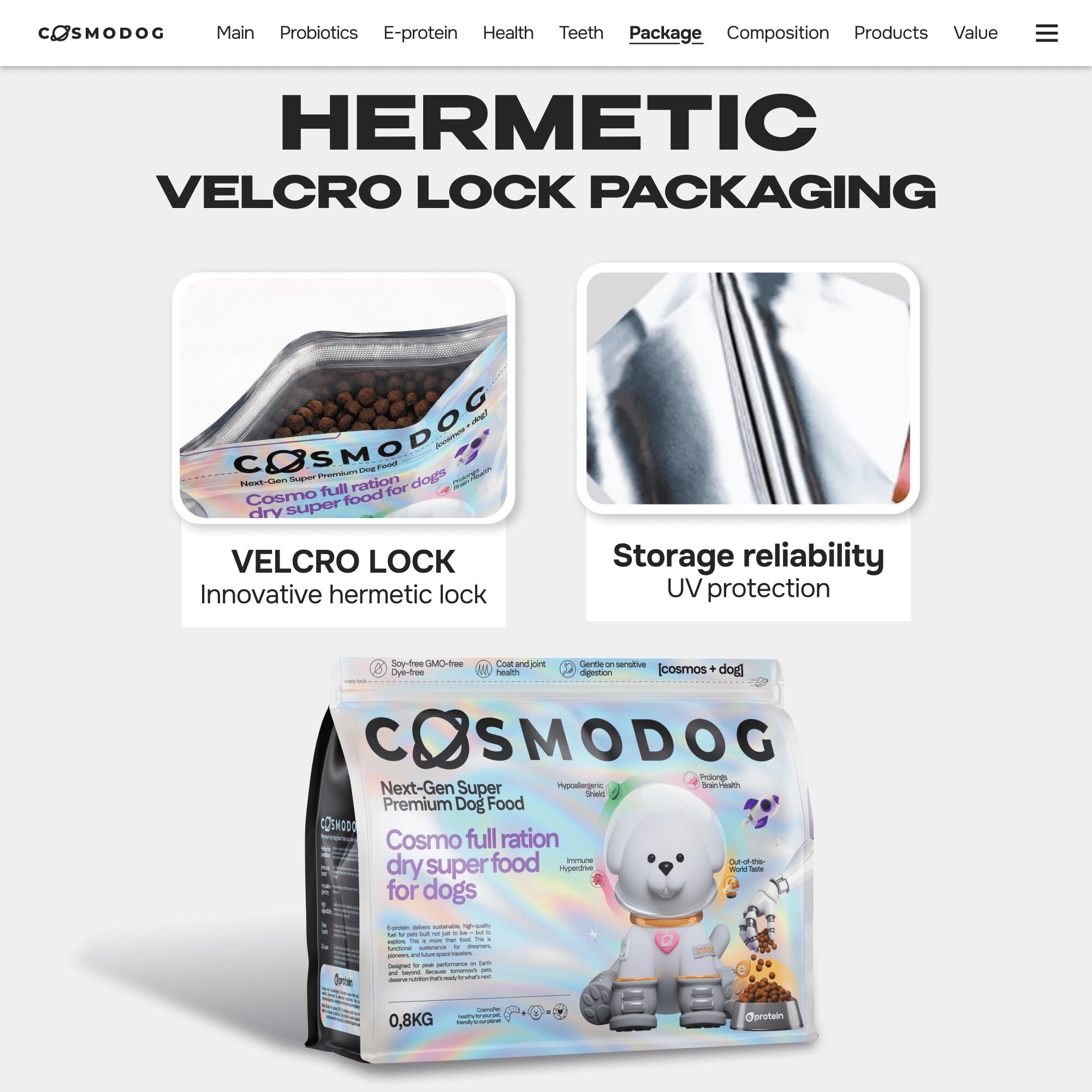 Cosmodog Dry Food Duck Probiotics Small breed 0.8 KG