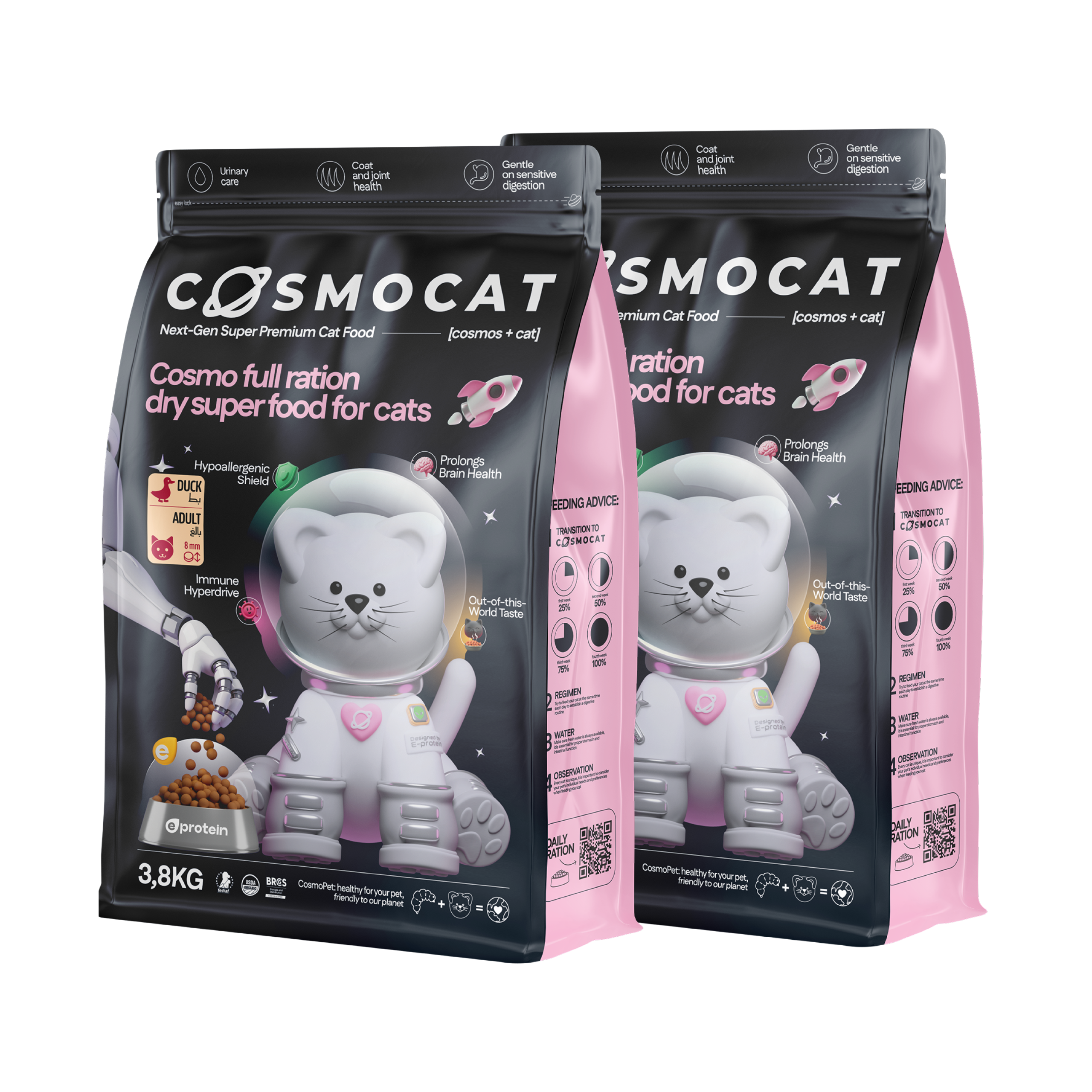 Cosmocat Dry Food Duck Regular Adult 3.8 KG