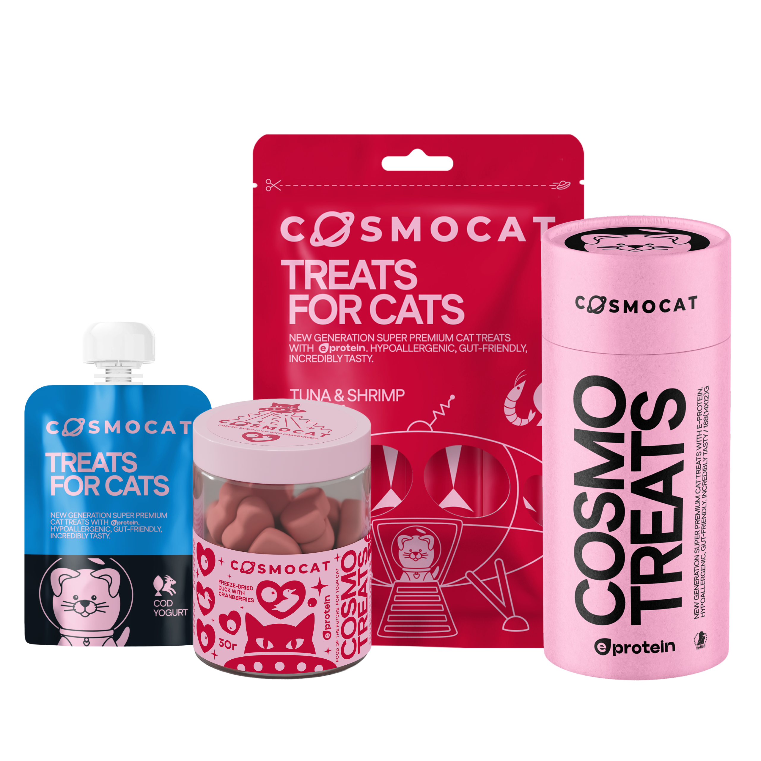 Cosmocat gift box with liquid and freeze-dried treats