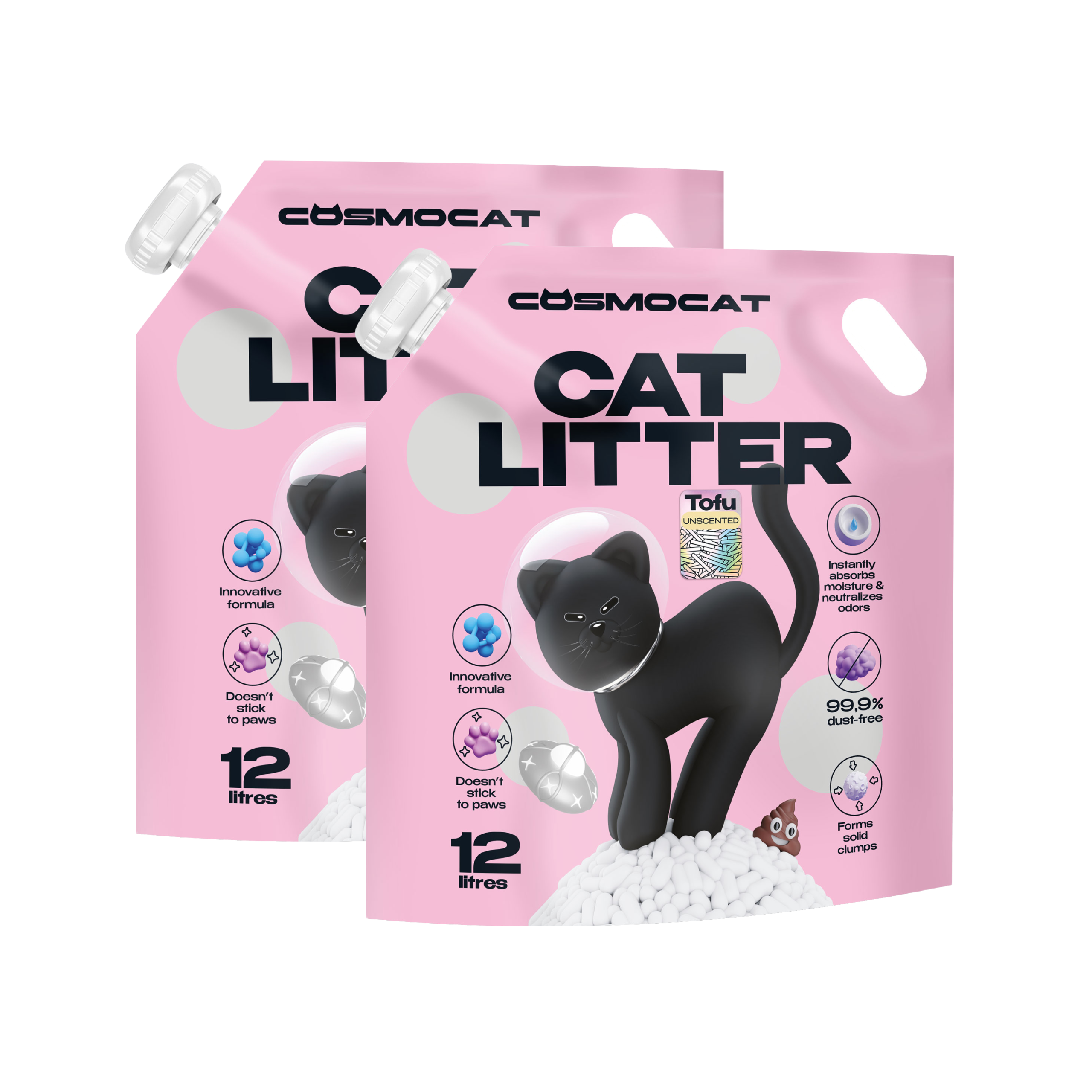 Cosmocat Cat Litter Unscented, 12 L