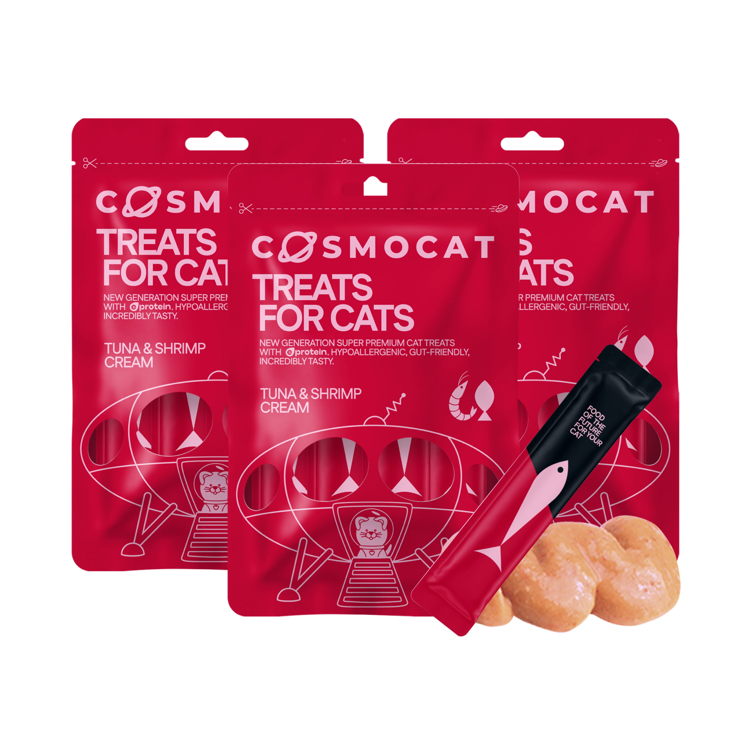 Cat Treats With Tuna & Shrimp Cream, 84g, E-Protein, Hypoallergenic