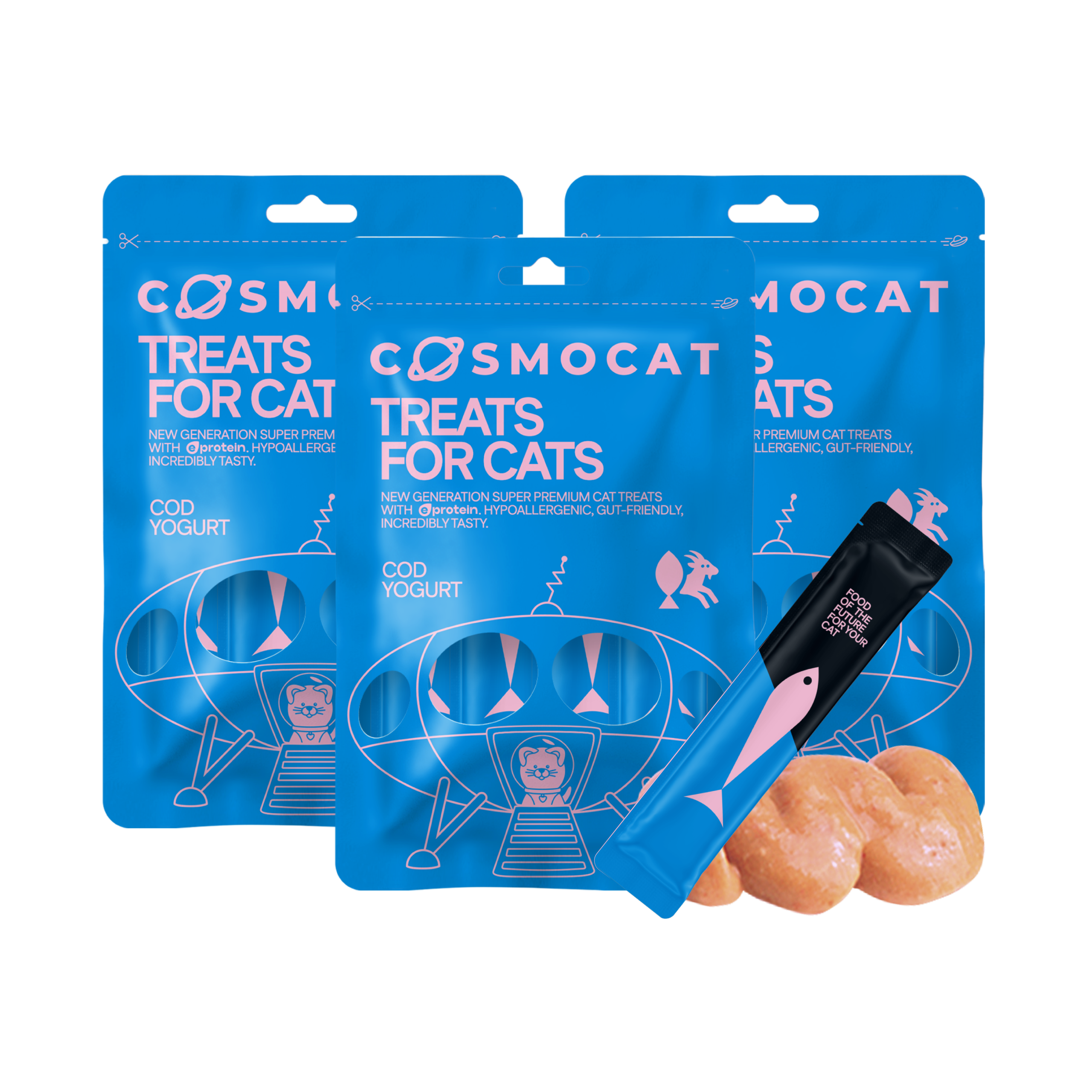 Cat Treats With Cod Yoghurt, 84g, E-Protein, Hypoallergenic