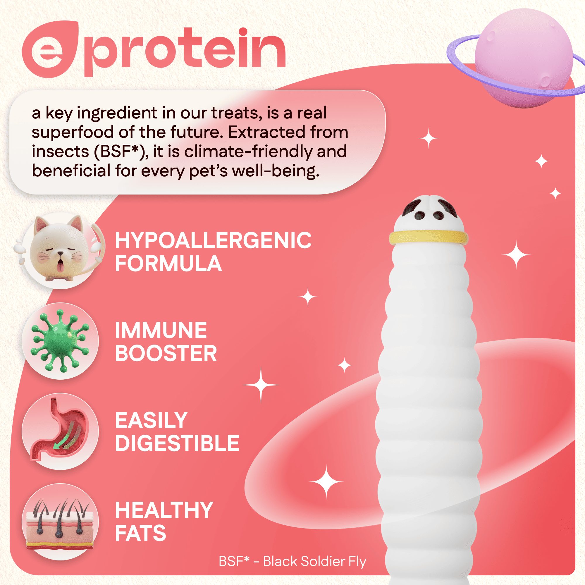 Cat Treats With Tuna & Shrimp Cream, 90g, E-Protein, Hypoallergenic