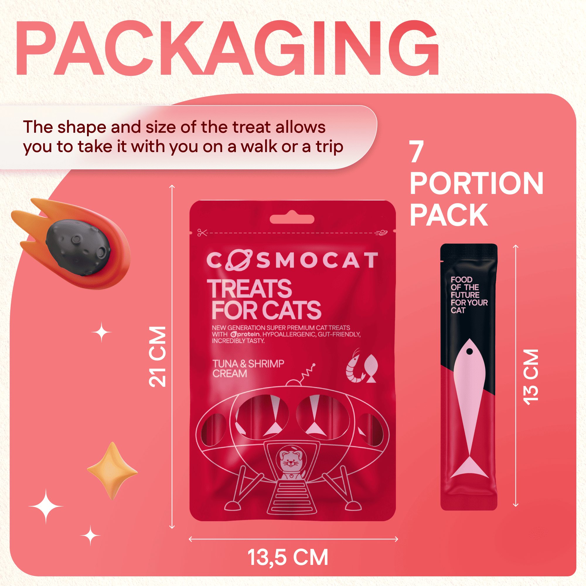 Cat Treats With Tuna & Shrimp Cream, 84g, E-Protein, Hypoallergenic